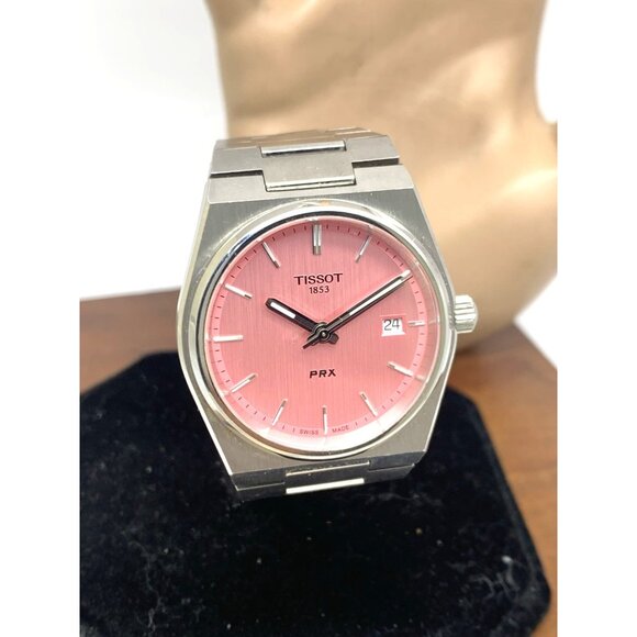 Tissot PRX Women's Watch Swiss Quartz Pink Dial Silver Steel 35mm T1372101133100 - Picture 14 of 15